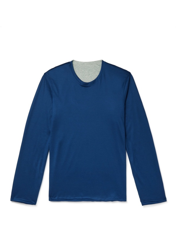 Photo: SEASE - Reversible Virgin Wool and Cotton Sweater - Blue