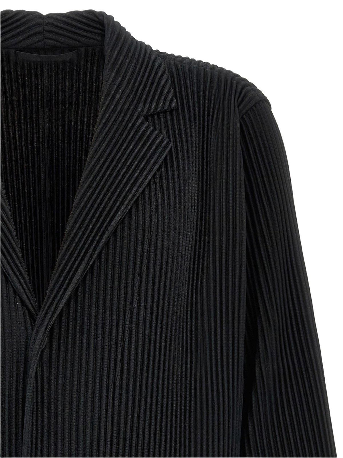 Issey Miyake Single-breasted Pleated Coat