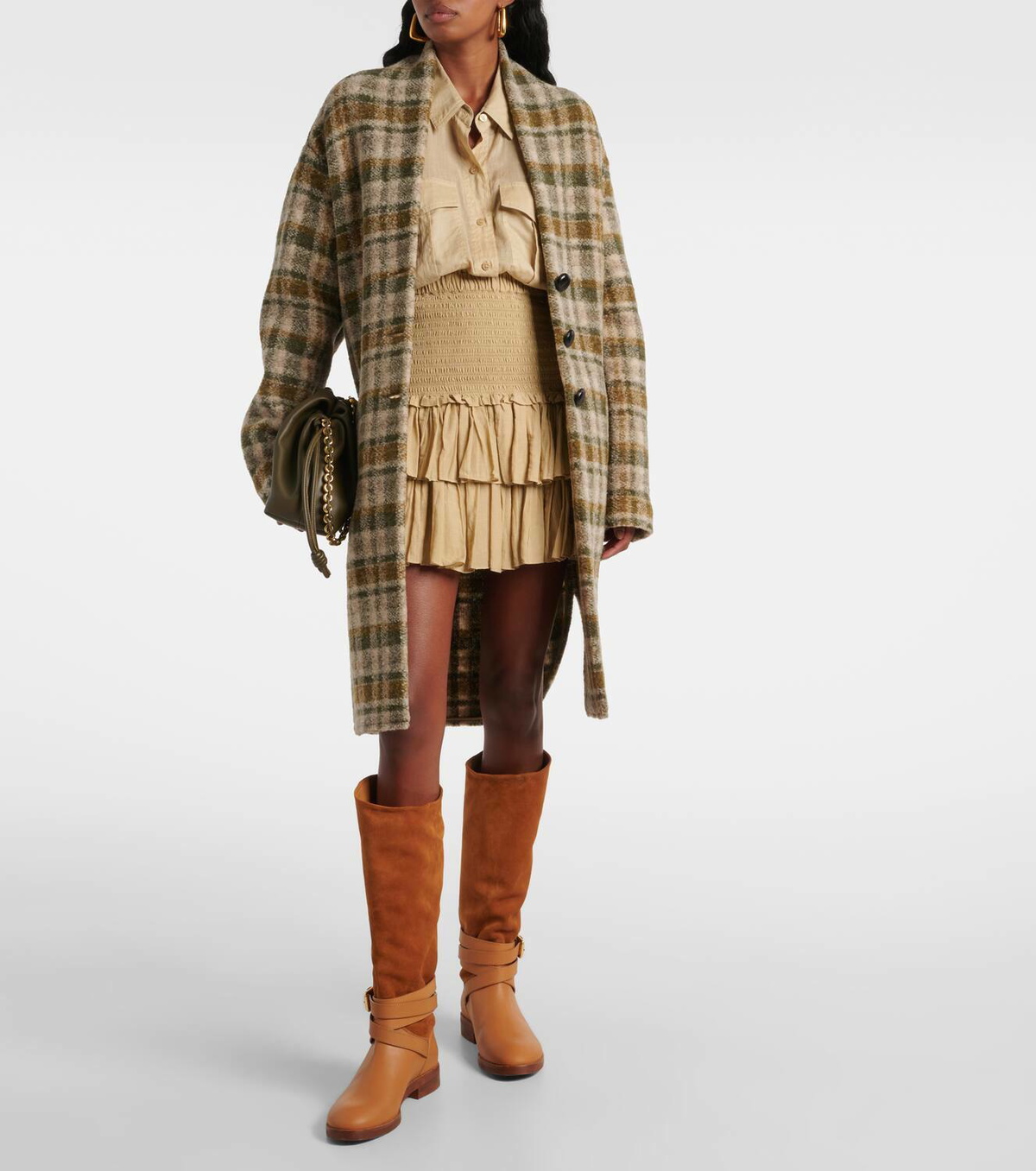 See By Chloé Anim suede-trimmed leather knee-high boots