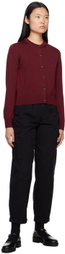 Maison Kitsuné Burgundy Bold Fox Head Cardigan