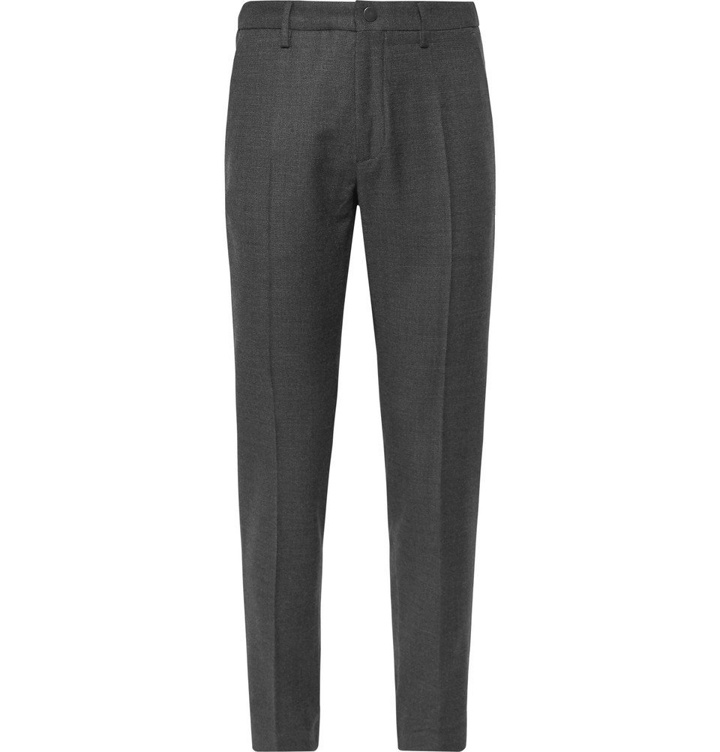 Photo: Incotex - Dark-Grey Tapered Wool-Blend Trousers - Dark gray