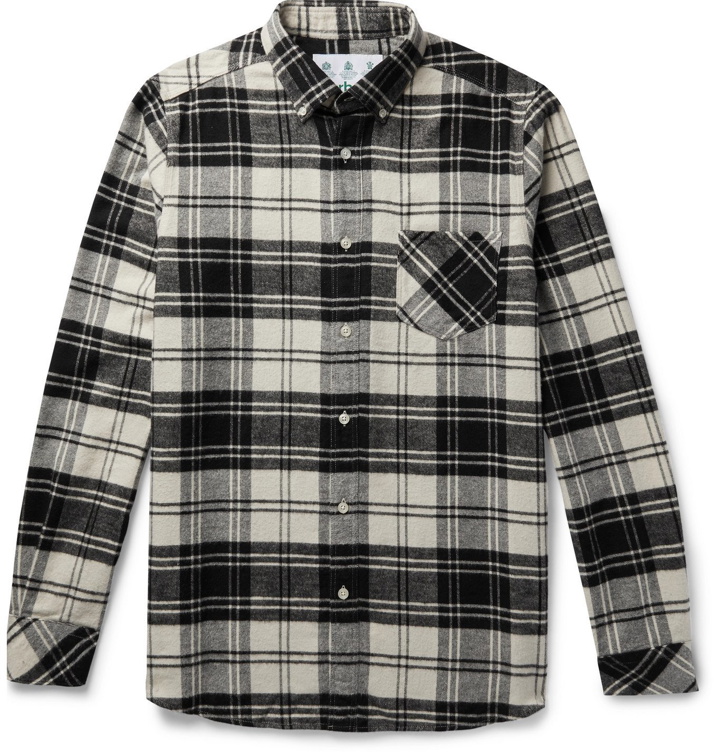 Photo: Barbour White Label - Jackdaw Button-Down Collar Checked Cotton-Flannel Shirt - Black
