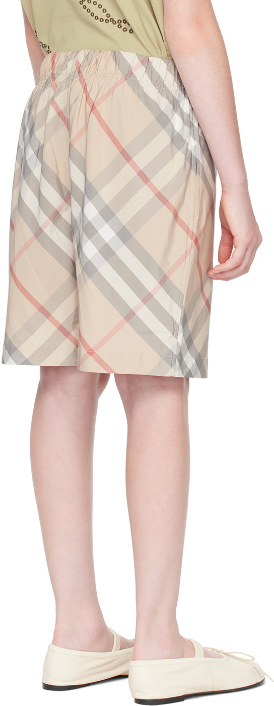 Burberry Kids Beige Check Shorts