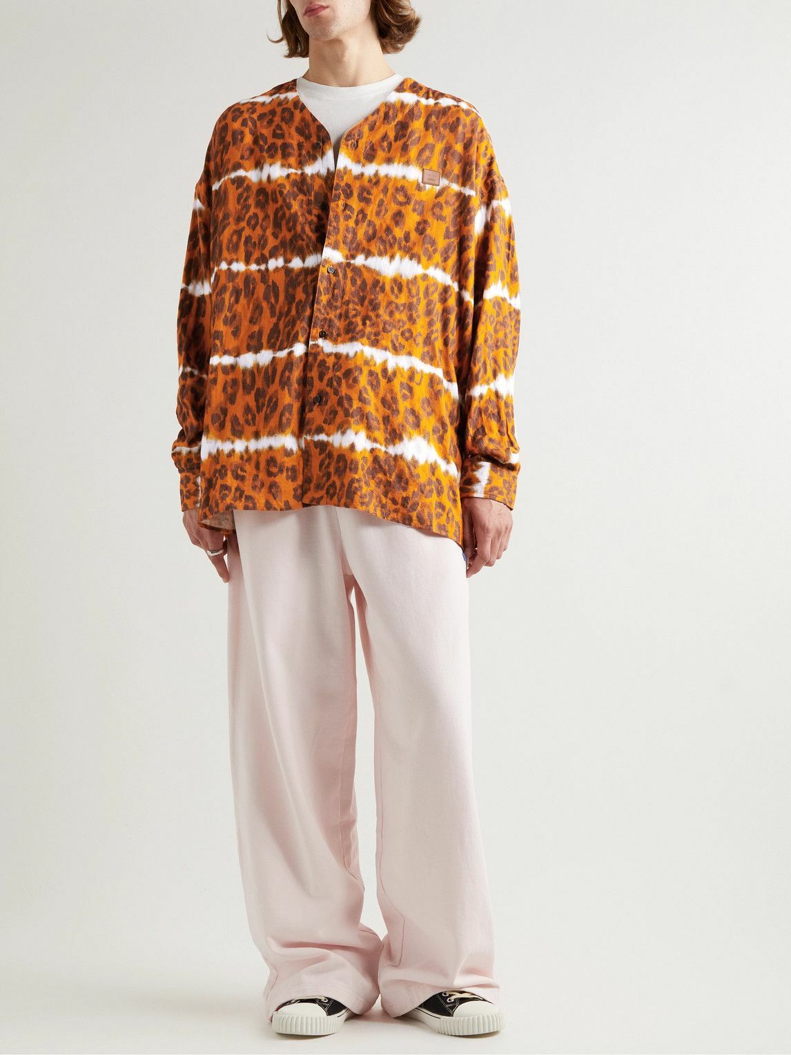 Acne Studios - Sandit Leopard-Print Herringbone Organic Cotton-Blend ...