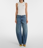 The Attico Mid-rise barrel-leg jeans