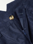 Brunello Cucinelli - Straight-Leg Virgin Wool-Flannel Cargo Trousers - Blue