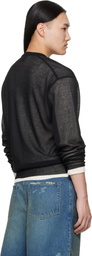 ssstein Black Knit Crew Neck LS Sweater