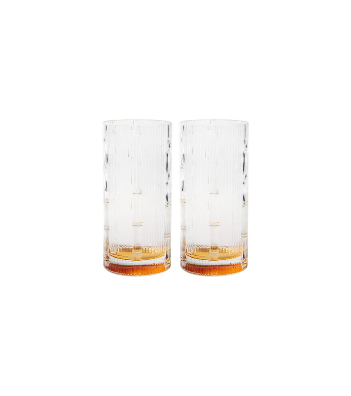 Photo: La DoubleJ Bamboo set of 2 crystal highball glasses
