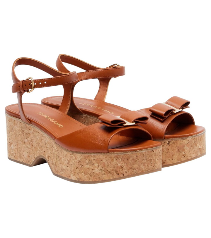 Photo: Ferragamo Selna leather wedge sandals