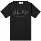 Comme des Garçons Play Men's Text Logo T-Shirt in Black/Black