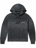 AMIRI - Logo-Embroidered Space-Dyed Knitted Hoodie - Black