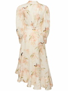 ZIMMERMANN - Asymmetric Wraparound Linen Midi Dress