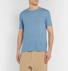 Altea - Garment-Dyed Slub Linen T-Shirt - Blue