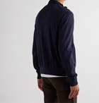 TOM FORD - Cotton, Silk and Cashmere-Blend Jersey Zip-Up Cardigan - Blue