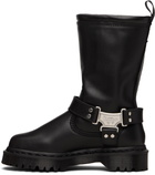 Dr. Martens Black Anistone Hi Leather Biker Boots