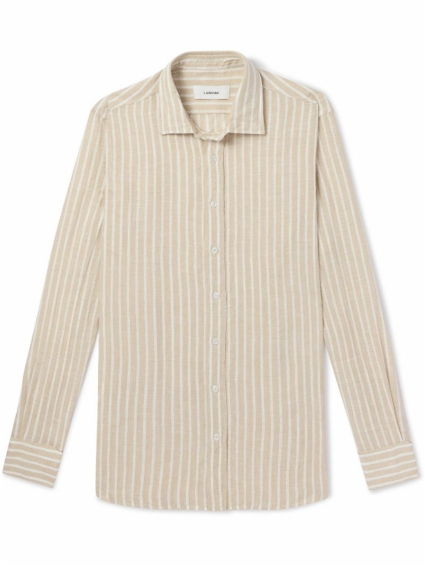 Photo: Lardini - Striped Linen Shirt - Neutrals