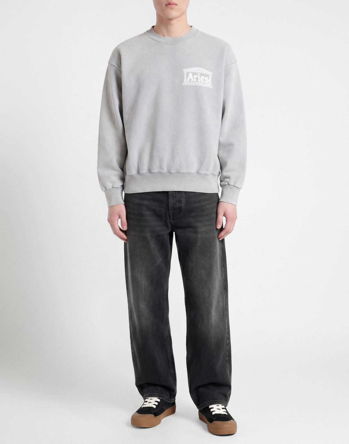 Aries Mens Sweatshirt in Light grey