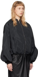 MSGM Black Balloon Sleeve Bomber Jacket