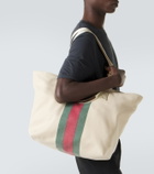 Gucci Web Stripe canvas tote bag