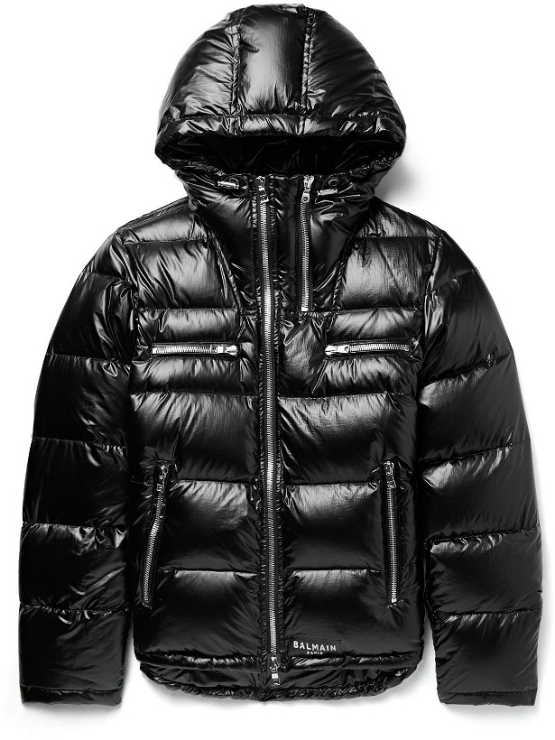 Photo: Balmain - Slim-Fit Quilted Shell Hooded Down Jacket - Black