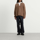 Palmes Men's Knitted Rugby Shirt in Brown