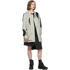 Rick Owens Off-White and Black Cut-Out Bomber Jacket