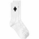 Marcelo Burlon Men's Cross Sideway Sock in White