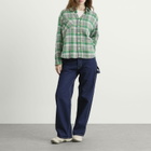 Beams Boy Women's Boy Workcheck Shirt in Grey