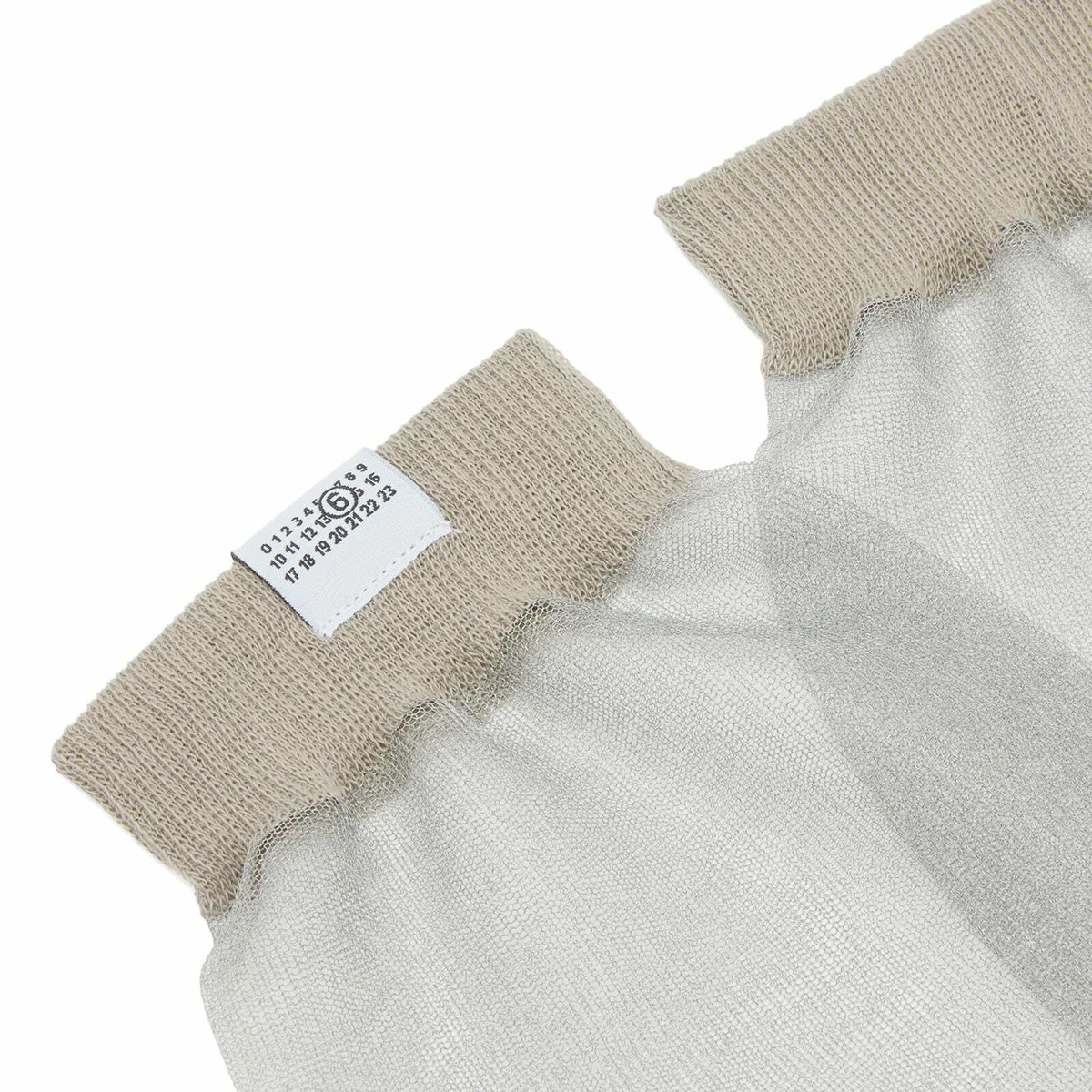 MM6 Maison Margiela Women's Sheer Knee High Socks in Dark Grey Melange