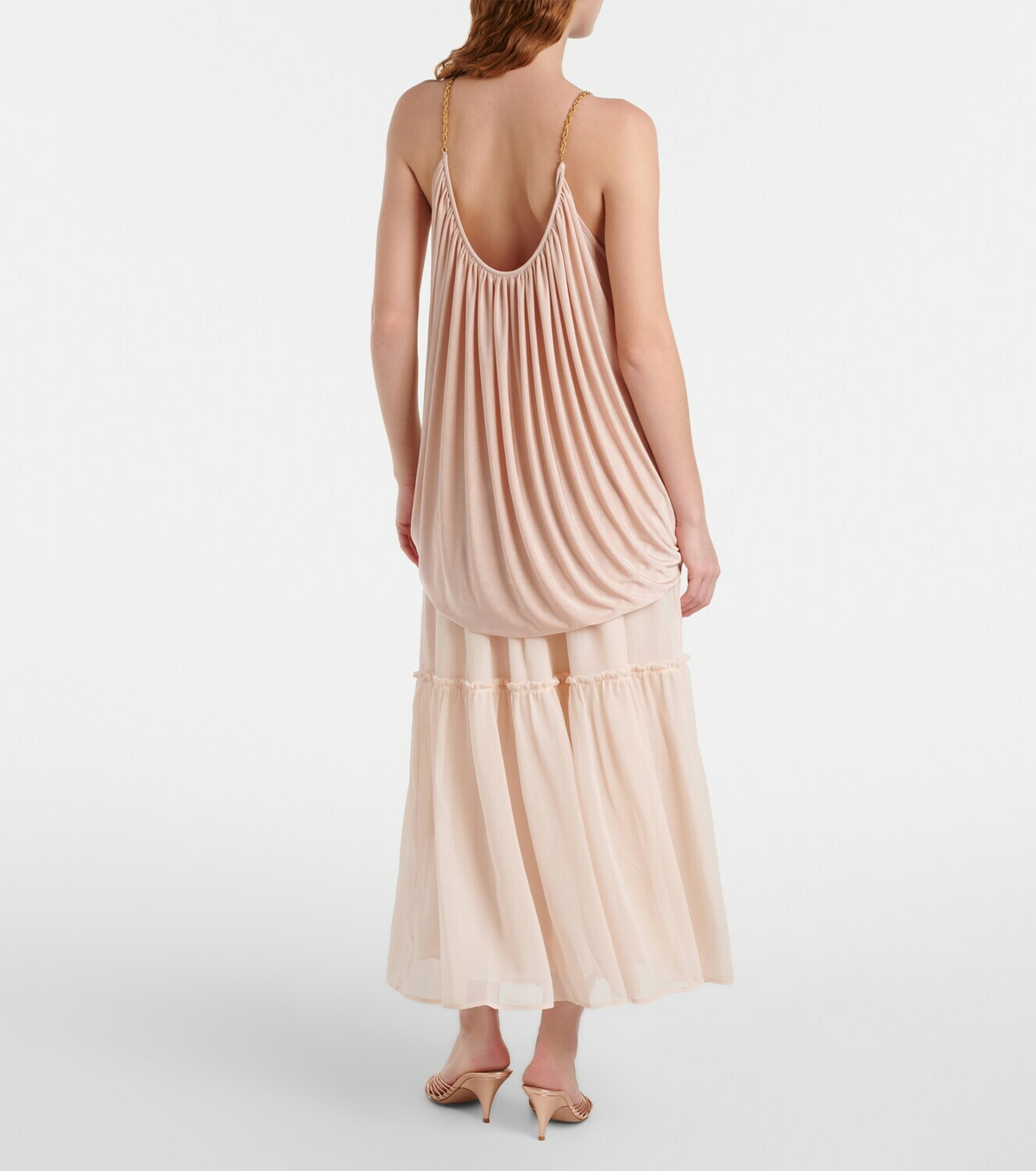 Xu Zhi Gathered chiffon maxi skirt