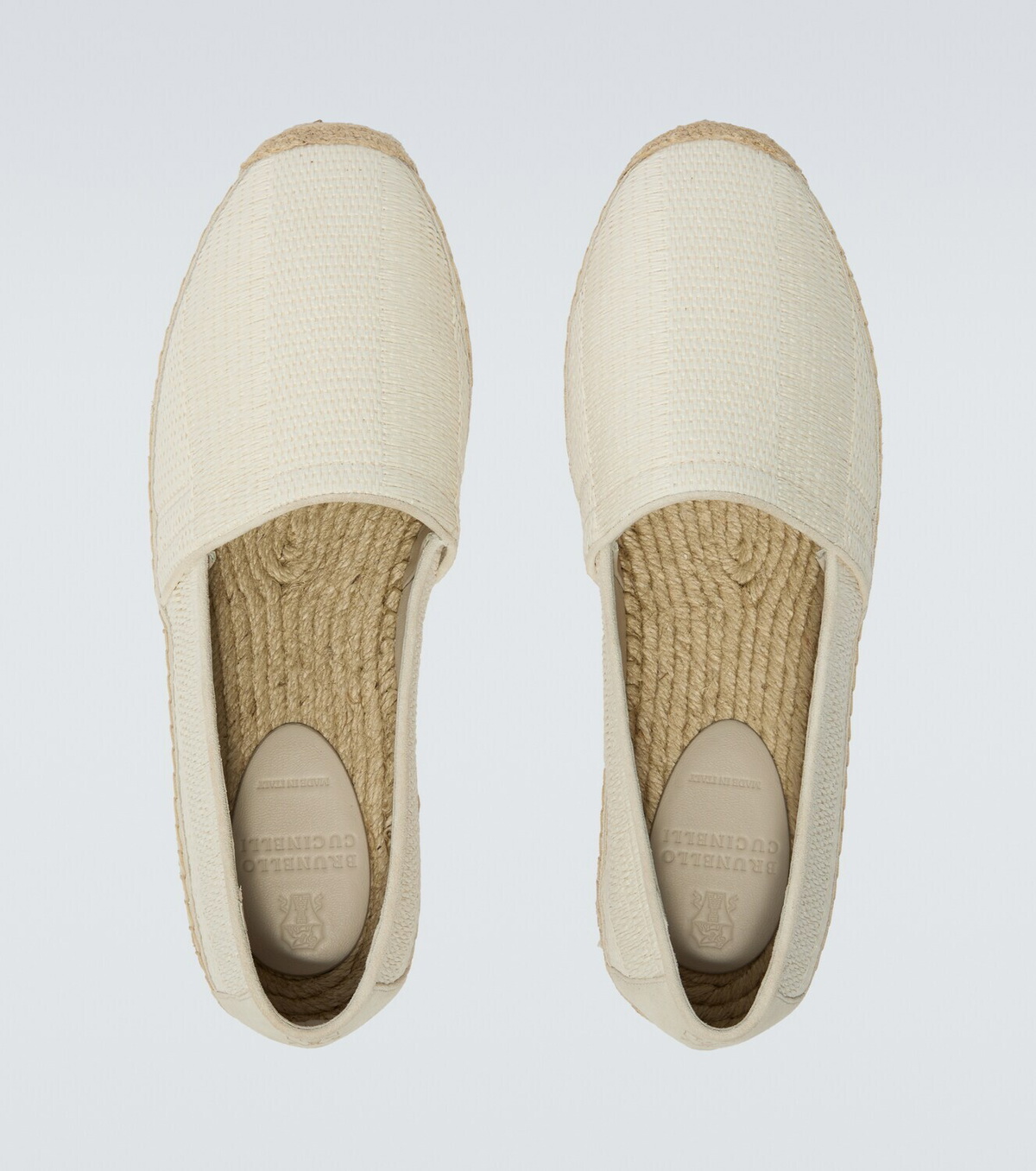 Brunello Cucinelli Suede-trimmed woven espadrilles