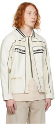 Youths in Balaclava White 'Psycho Highway' Faux-Leather Jacket