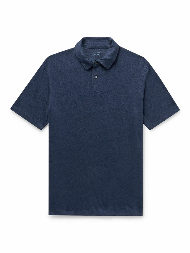 Photo: Hartford - Linen Polo Shirt - Blue