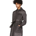 Craig Green Grey Organza Line Stitch Coat