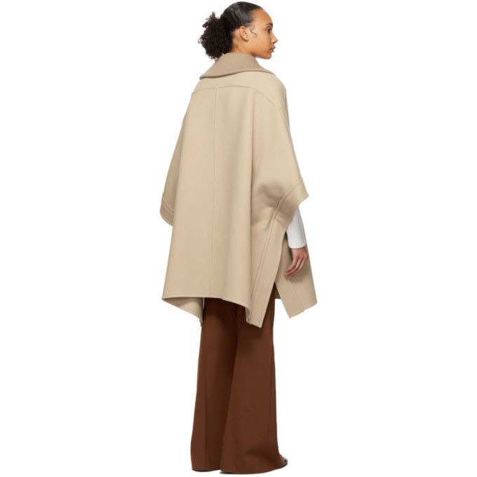 ポンチョ・ケープ Chloe Wool And Cashmere Oversized Cape Chloe Beige Cape Coat Chloe