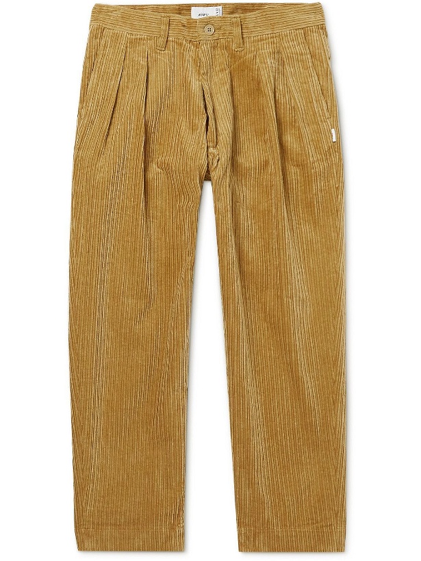 Photo: WTAPS - Tuck 02 Tapered Pleated Cotton-Corduroy Trousers - Brown