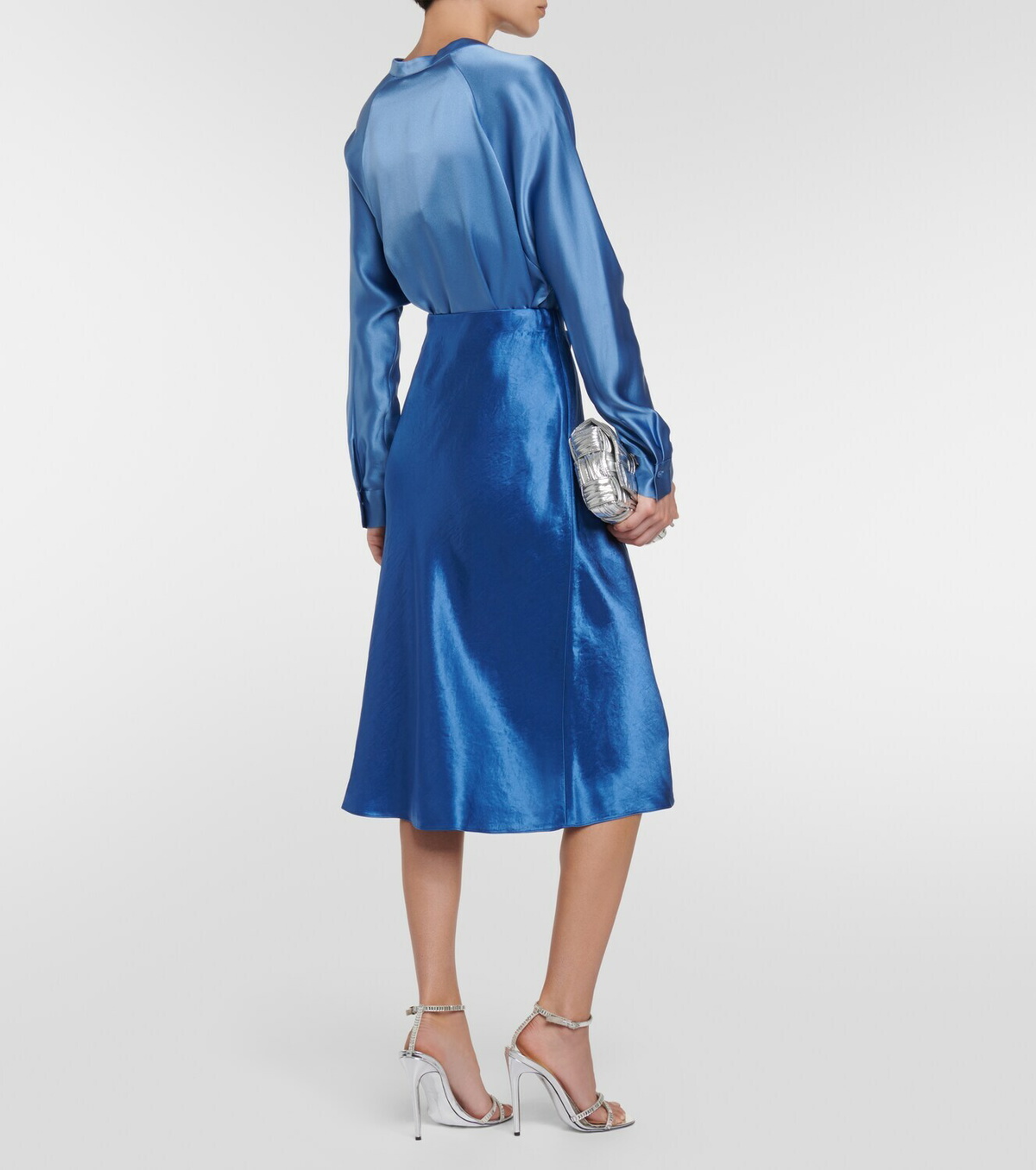 VINCE NAVY SLIP SKIRT