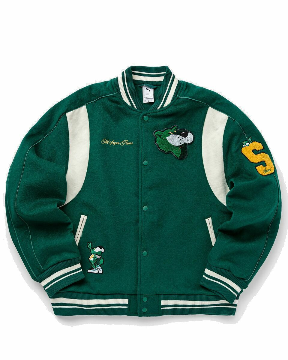 Photo: Puma The Mascot T7 College Jacket Green - Mens - Bomber Jackets