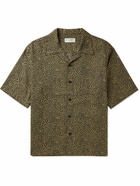 SAINT LAURENT - Camp-Collar Leopard-Print Lyocell and Cotton-Blend Shirt - Brown