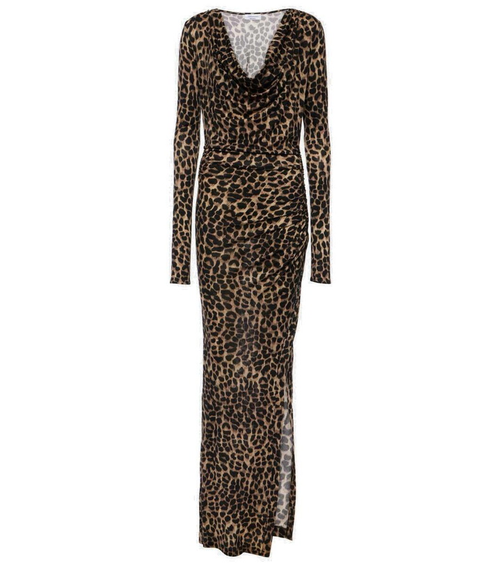 Photo: Blumarine Leopard-print wool jersey maxi dress