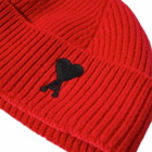 AMI Men's A Heart Logo Beanie in Red/Black