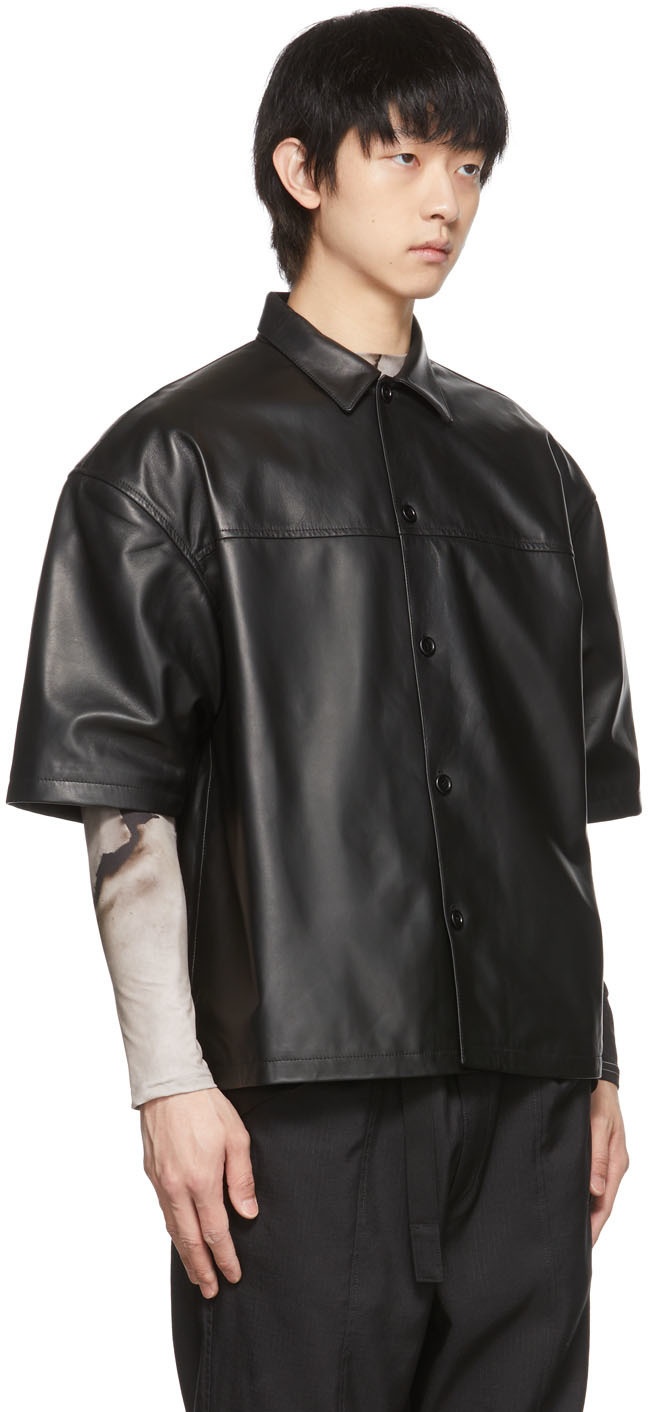 Kusikohc SSENSE Exclusive Black Leather Shirt