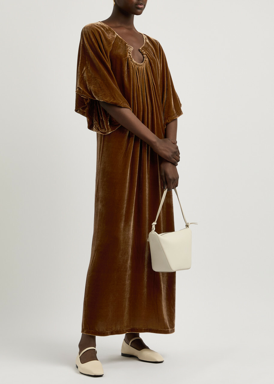 BY Malene Birger Rosae Velvet Maxi Dress Brown