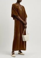 BY Malene Birger Rosae Velvet Maxi Dress Brown