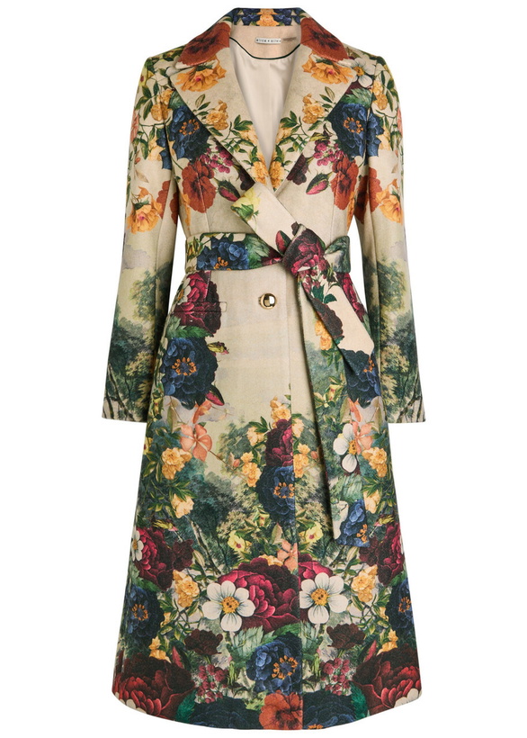 Photo: Alice + Olivia Joelle Floral-print Belted Coat Multicoloured
