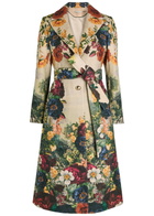 Alice + Olivia Joelle Floral-print Belted Coat Multicoloured