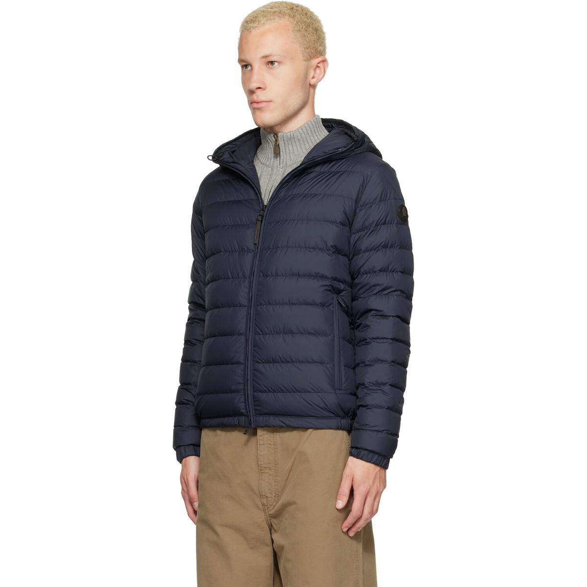 Moncler Navy Solienn Hooded Short Down Jacket
