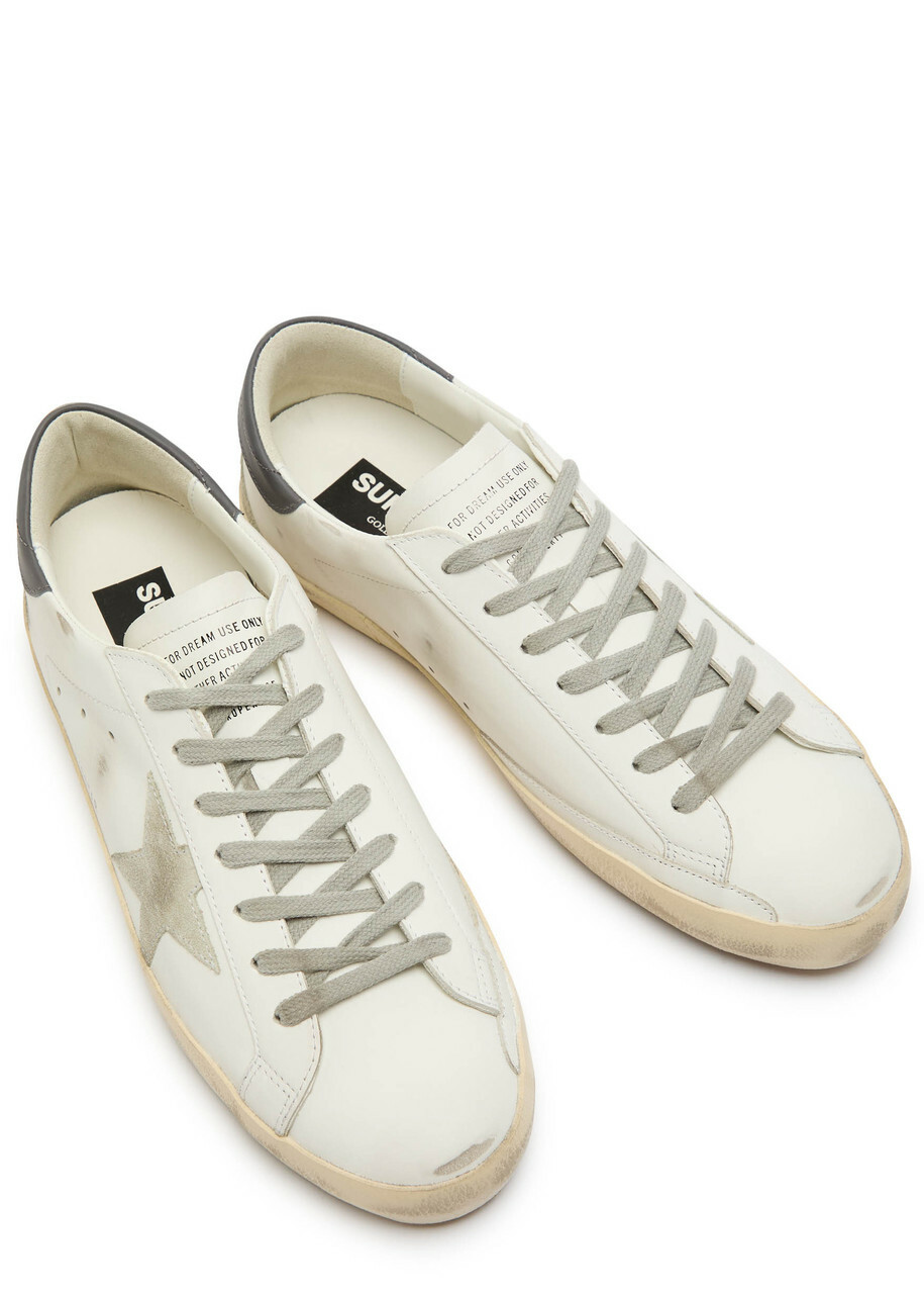 Golden Goose Super Star Distressed Leather Sneakers White