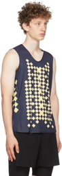 Soar Running Navy & Yellow Singlet 2.0 Tank Top