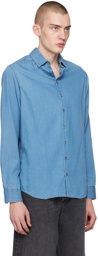 Giorgio Armani Blue Spread Collar Denim Shirt